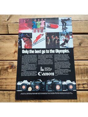 Vintage Print Ad Canon 35mm SLR Camera - 1980 Olympics